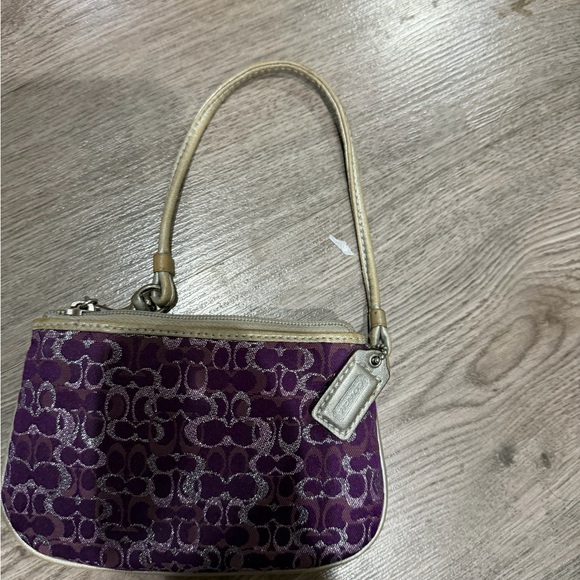 Coach Handbags - Coach Purple and Silver Wristlet